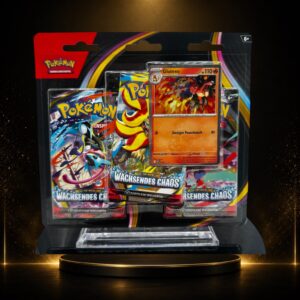 Pokémon Wachsendes Chaos 3-Pack-Blister Deutsch – 3 Booster + Glutexo Promo
